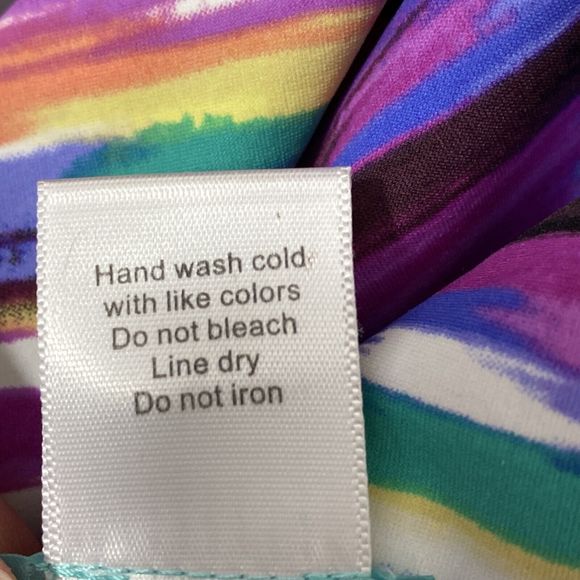 SPANX ASSETS By Sara Blakely Brush Strokes Tankini Swim Top Padded Bra Sz L - Picture 11 of 11